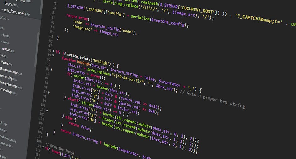 small business website mistakes - Colorful PHP code displayed on a dark screen, ideal for programming themes.