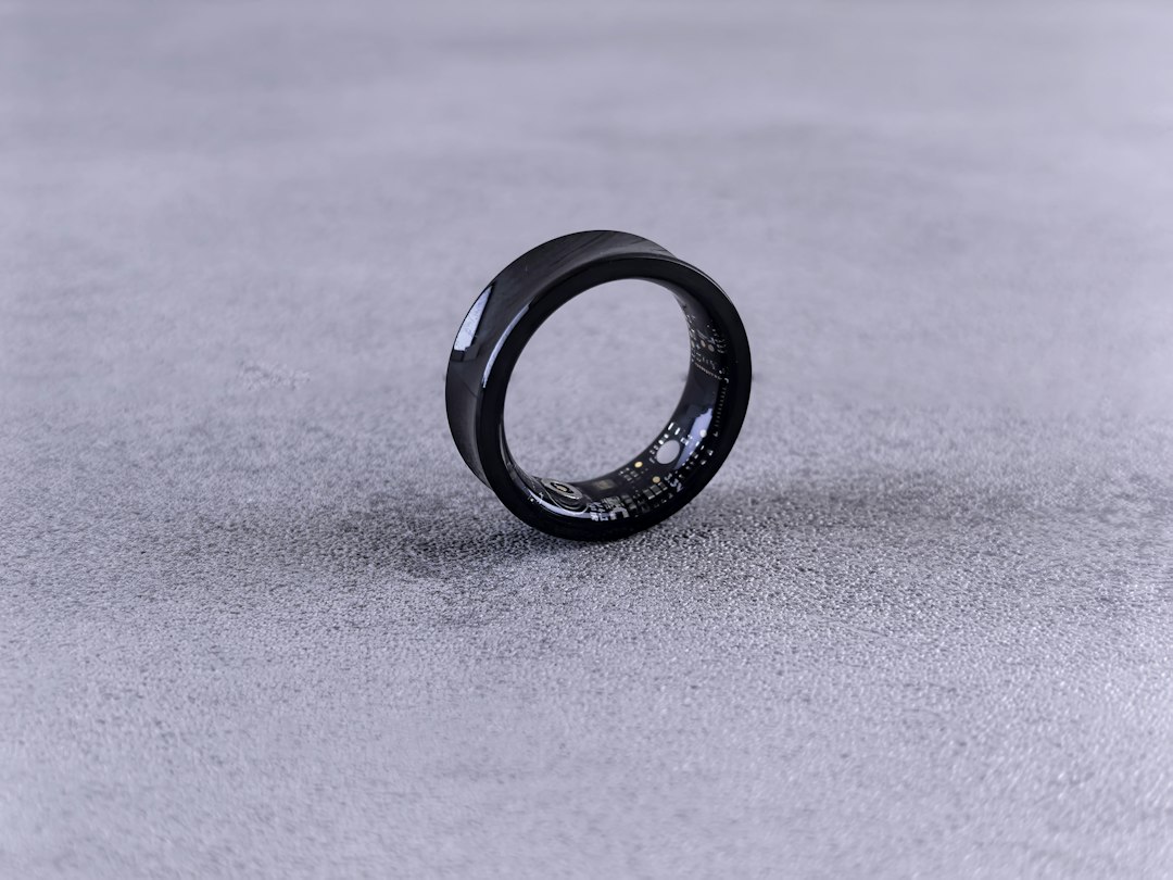 tech and startup news - A black ring with white speckles on a gray surface